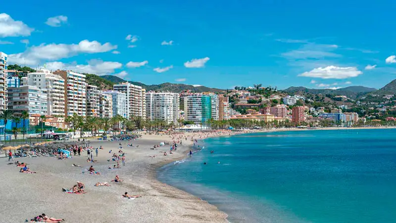 Playa de La Malagueta en Málaga centro