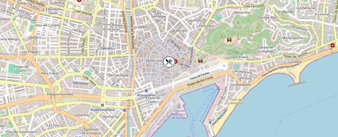 Mapa de Restaurante Málaga prueba 2: ubicación y cómo llegar