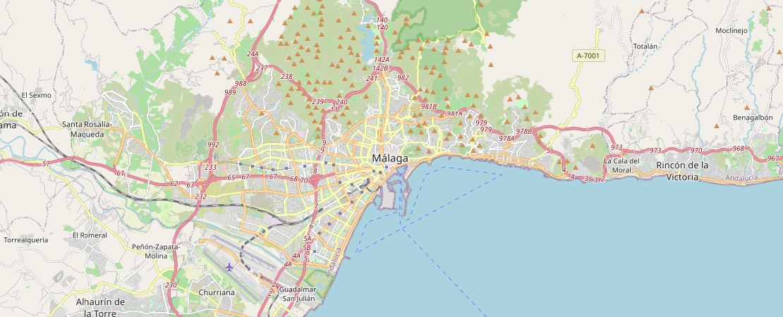 Mapa de Atracciones en Málaga