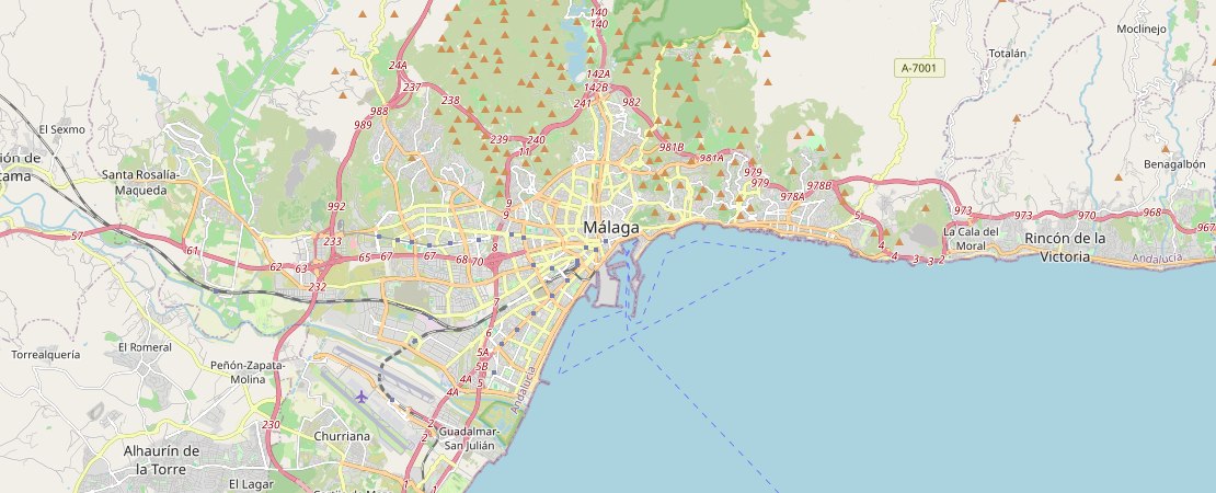 Mapa de Atracciones en Barrio de Málaga