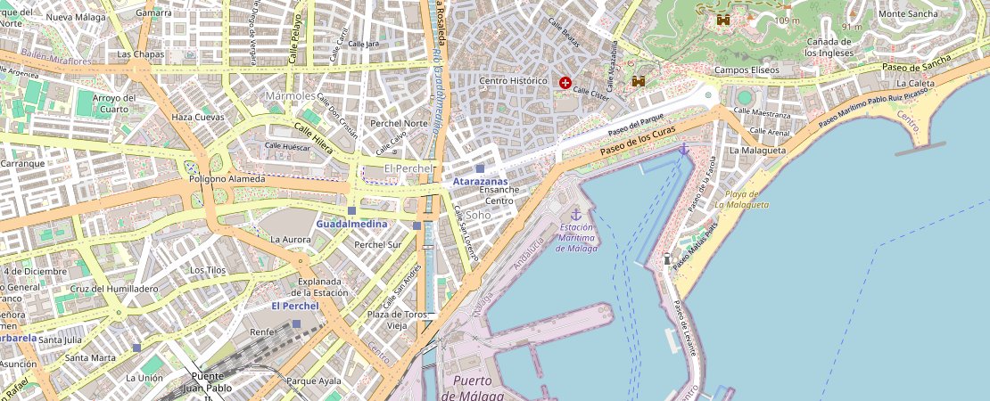 Mapa de Atracciones en Barrio de Málaga