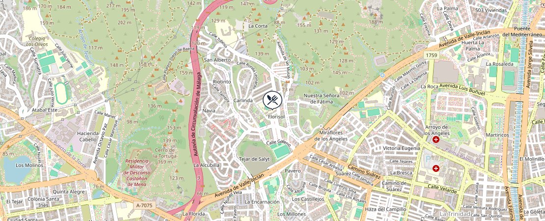 Mapa de Restaurante Málaga prueba: ubicación y cómo llegar